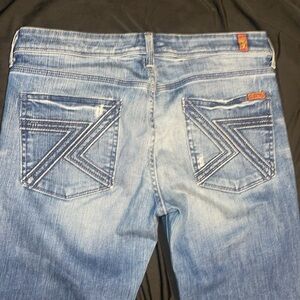 Euc 7 Seven For All Mankind Low Rise Straight Leg Denim Jeans 30 31